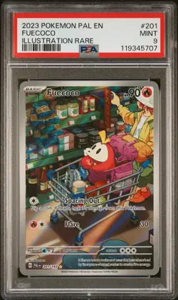 2023 POKEMON PAL EN-PALDEA EVOLVED ILLUSTRATION RARE #201 FUECOCO PSA 9 - Image 1