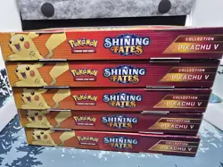 Pokemon TCG Shining Fates Pikachu V Box New Factory Sealed Lot Of 5 - Image 3