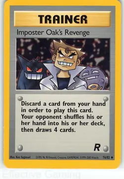 Imposter Oak's Revenge 76/82 Uncommon Team Rocket Pokemon Unlimited LP Sugimori - Image 1