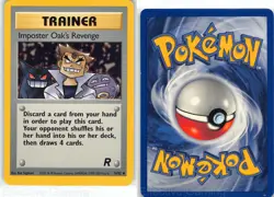 Imposter Oak's Revenge 76/82 Uncommon Team Rocket Pokemon Unlimited LP Sugimori - Image 3