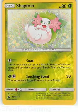 Shaymin 15/156 Holo Rare Ultra Prism Pokemon Reverse Holo NM Mizue - Image 1
