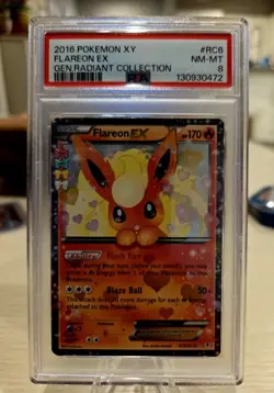 Pokemon 2016 XY Generations Radiant Collection #RC6 Flareon EX PSA 8 - Image 1