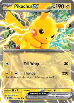 Pikachu ex 028/131 Double Rare Prismatic Evolutions Pokemon NM Inc. - Image 1