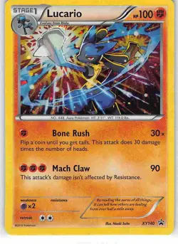 Lucario XY140 Promo XY Black Star Promos Pokemon LP - Image 1