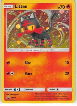 Litten SM23 Promo SM Black Star Promos Pokemon NM - Image 1