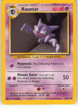 Haunter 29/102 Uncommon Base Set Unlimited Pokemon LP Kinebuchi - Image 1