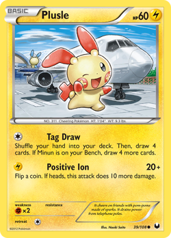 Plusle 39/108 Common Dark Explorers Pokemon LP - Image 1