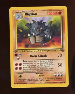 1999 Pokemon Jungle 1st Edition #45/64 Rhydon - Image 1