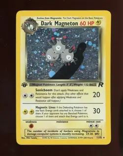 2000 Pokemon Team Rocket 1st Edition #11/82 Dark Magneton Holo - Image 1