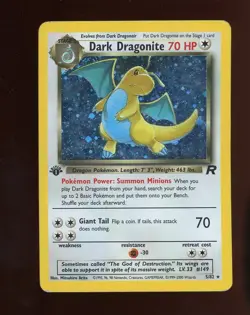 2000 Pokemon Team Rocket 1st Edition #5/82 Dark Dragonite Holo - Image 1
