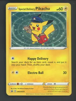 2020 Pokemon SWSH BSP Pokemon Center Canada #074 Special Delivery Pikachu Holo - Image 1