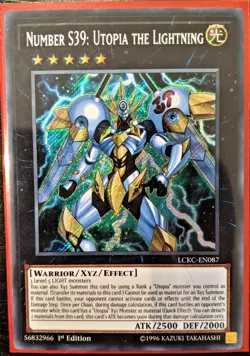 YuGiOh Number S39: Utopia the Lightning Secret Rare LCKC-EN087 1st Edition NM - Image 1