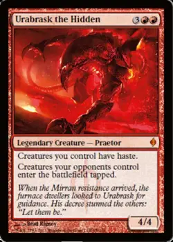 1x Urabrask the Hidden Moderate Play, English New Phyrexia MTG Magic - Image 1