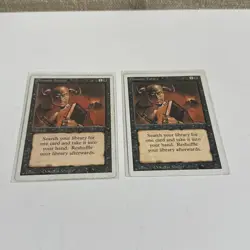 MTG Demonic Tutor Revised Edition x2 Magic The Gathering Cards - Image 1