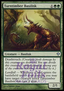 Turntimber Basilisk 2x FOIL ZEN MTG Zendikar Uncommon MINT green - Image 1