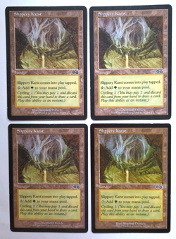 Magic the Gathering MTG Urza's Saga SLIPPERY KARST X 4 ( 2 LP/EX & 2 MP) C 1998 - Image 1