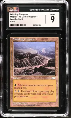 WINDING CANYONS Weatherlight Rare Reserved List CGC 9 MTG [Nostalgium] - Image 1