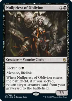 Nullpriest of Oblivion Light Play, English Magic the Gathering MTG Zendkar Risin - Image 1