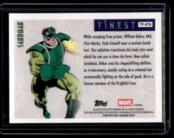 2026 Topps Finest Fantastic Four Phenoms Orange Sandman /25 Marvel #TF-076 - Image 2
