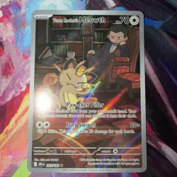 Pokemon Team Rocket's Meowth 203/182 Sv10: Destined Rivals Illustration Rare - Image 1