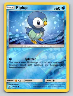 Piplup 31/156 Common Ultra Prism Pokemon Reverse Holo NM - Image 1