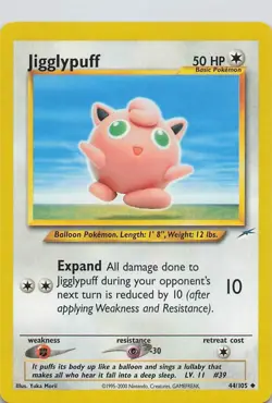 Vintage Jigglypuff 44/105 Neo Destiny Regular Pokemon 1995-2000 - Image 1