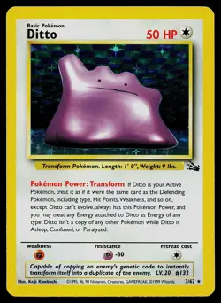 Pokemon Card - Ditto Fossil 3/62 Holo Rare - Image 1