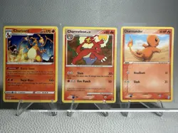 Charizard 025/185 - Charmeleon - Charmander - 3 card Pokemon TCG lot - Image 1