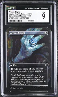 ARCANE SIGNET Commander Masters Borderless U CGC 9 MTG [Nostalgium] - Image 1