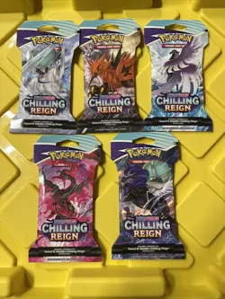 Chilling Reign Sleeved Pokemon Booster Packs - Complete Full Art Set - Image 1