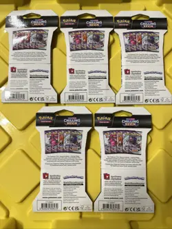 Chilling Reign Sleeved Pokemon Booster Packs - Complete Full Art Set - Image 2