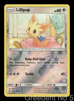 Lillipup 174/236 Common Cosmic Eclipse Pokemon Reverse Holo Lightly Played - Image 1