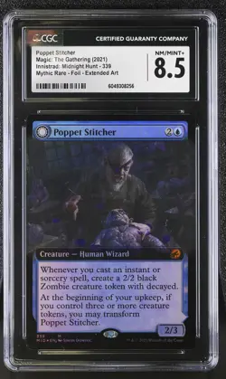 POPPET STITCHER Innistrad: Midnight Hunt Extended Art Foil Mythic CGC 8.5 MTG - Image 1