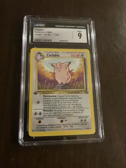 1999 Pokemon Jungle 1st Edition #17 - Clefable CGC 9 - Image 1