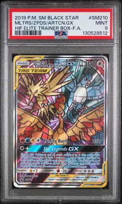2019 POKEMON SM BLACK STAR PROMO FULL ART/MOLTRES & ZAPDOS & ARTICUNO GX PSA 9 - Image 1
