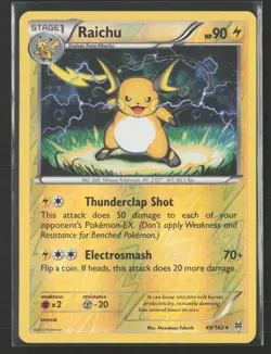 Raichu 49/162 Rare BREAKthrough Pokemon Reverse Holo Near Mint - Image 1