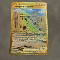 Pokemon Collapsed Stadium 215/196 Lost Origin Secret Rare Trainer Holo - Image 1
