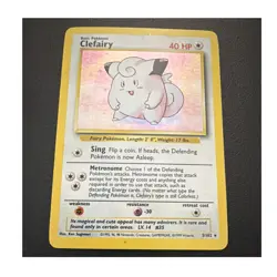 Wizards Pokemon TCG Clefairy 5/102 Base Set Unlimited Holo Rare 1999 40 HP - Image 1