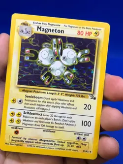 VTG Pokemon WOTC Fossil Unlimited Magneton 11/62 Holo Rare NM - Image 2