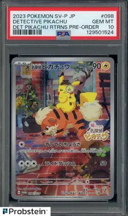 2023 Pokemon SV-P Japanese Detective Pikachu Returns Pre-Order #098 PSA 10 - Image 1