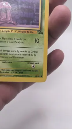 Vintage Pokemon TCG WOTC #48/62 Grimer Fossil Unlimited Regular Common Card - MP - Image 5