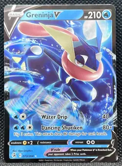 Pokemon TCG Greninja V Fusion Strike Holo Ultra Rare Card 073/264 - Image 1