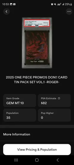 One Piece Don!! Cards Lot Roger Luffy Sabo Tin Pack Devil Fruits PSA graded - Image 3