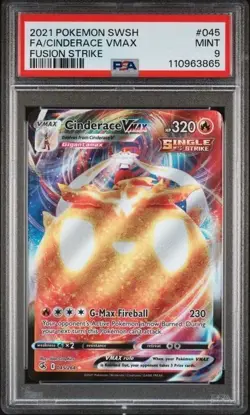 CINDERACE VMAX #045 PSA 9 • 2021 POKEMON SWORD & SHIELD FUSION STRIKE FULL ART - Image 1