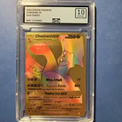 Pokemon Charizard GX Rainbow Custom Gold Foil Card 150/147 MPE 10 GEM MINT - Image 1