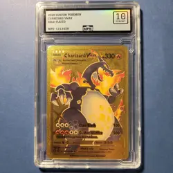 CUSTOM Pokemon Charizard VMAX PULS Gold Foil FA Card SV107/SV122 MPE 10 GEM MINT - Image 1