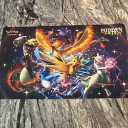 2019 Pokemon TCG Hidden Fates Play Mat Playmat Charizard Moltress Mewtwo Clean! - Image 1