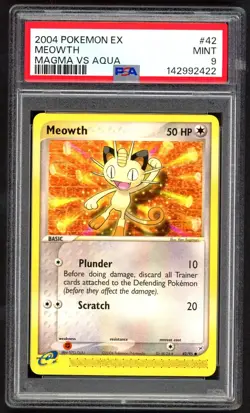 Pokemon Cards - PSA 9 Meowth 42/95 - Ex Magma Vs Aqua - MINT - PSA9 - Image 1