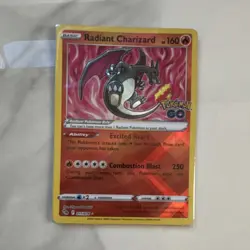 Pokemon Trading Card Radiant Charizard 011/078 Pokemon GO Holo Radiant Rare - Image 1