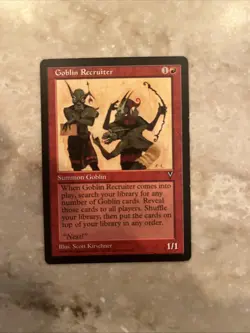Magic: The Gathering Goblin Recruiter Card Visions 1996 Lightly Played - Image 1